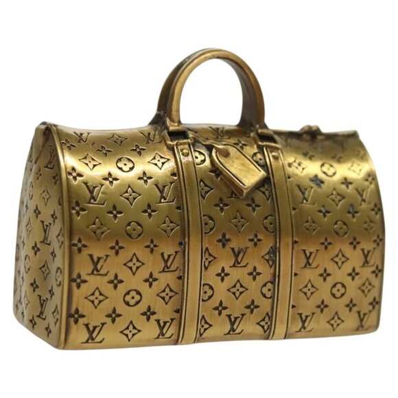 LOUIS VUITTON Paper weight metal Gold LV - Picture 1 of 14